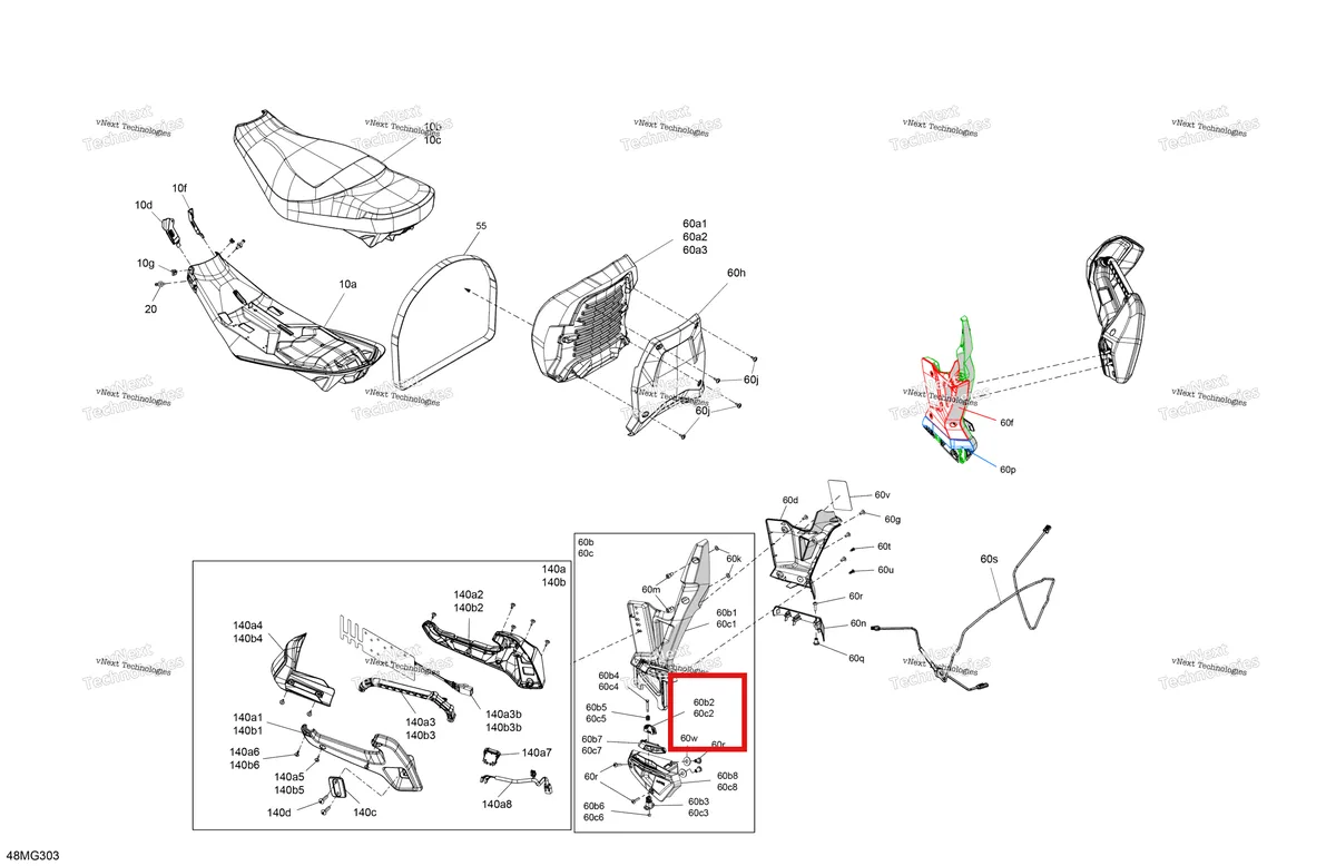 Деталь 708200374 (Деталь Rh Lever) на схеме узла 2027 Ski-Doo EXPEDITION - LE - 900 ACE - AAVG - Monument Gray - 16X154X2.0P Track Body - Seat