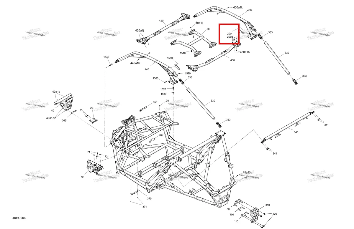 Деталь 708201040 на схеме узла 2023 Can-Am Maverick Turbo RR - RS Frame - System