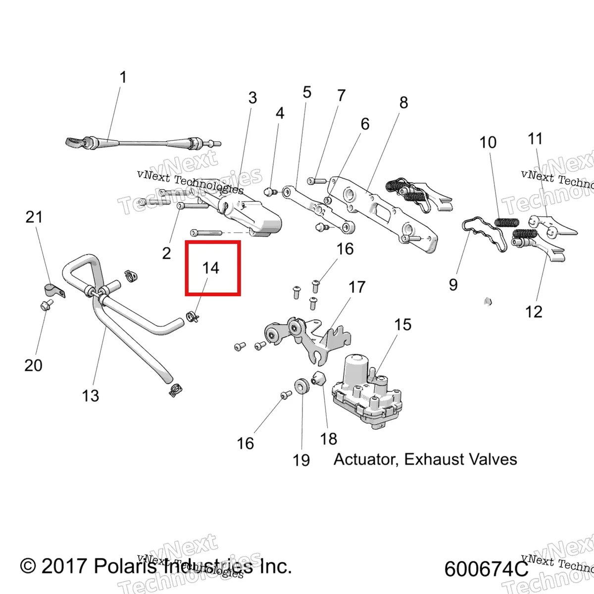Деталь 7082187 (SPRINGBAND хомут 12.5 / 8.4 Polaris 800 AXYS Pro RMK LE 155 (2017) (7082187)) на схеме узла Engine, Exhaust Valve Asm