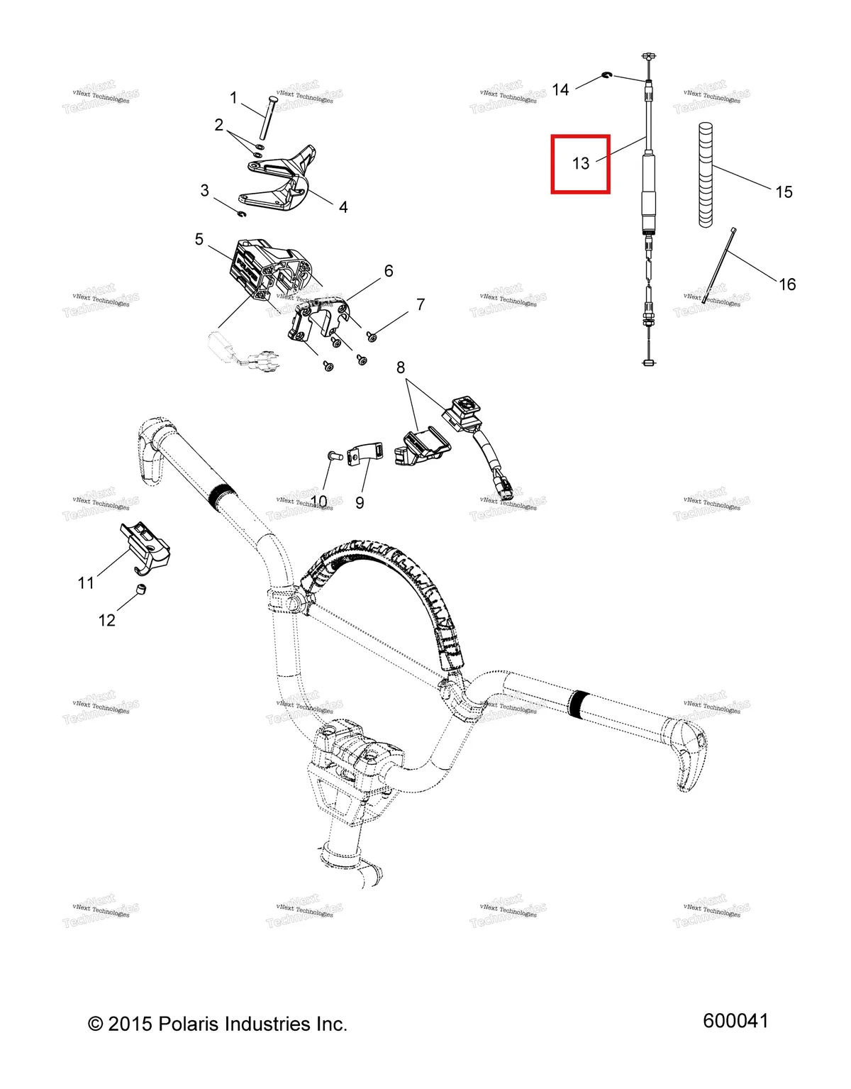 Деталь 7082469 на схеме узла Engine, Throttle Control Asm. All Options