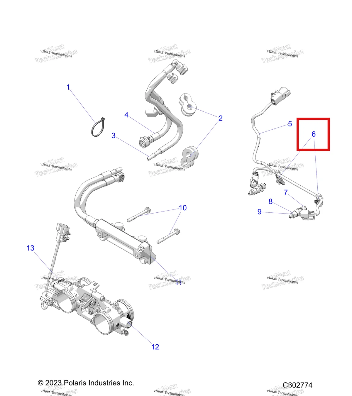 Деталь 7082537 на схеме узла Fuel System, Rail, Lines & Throttle Body S27ajn8rs