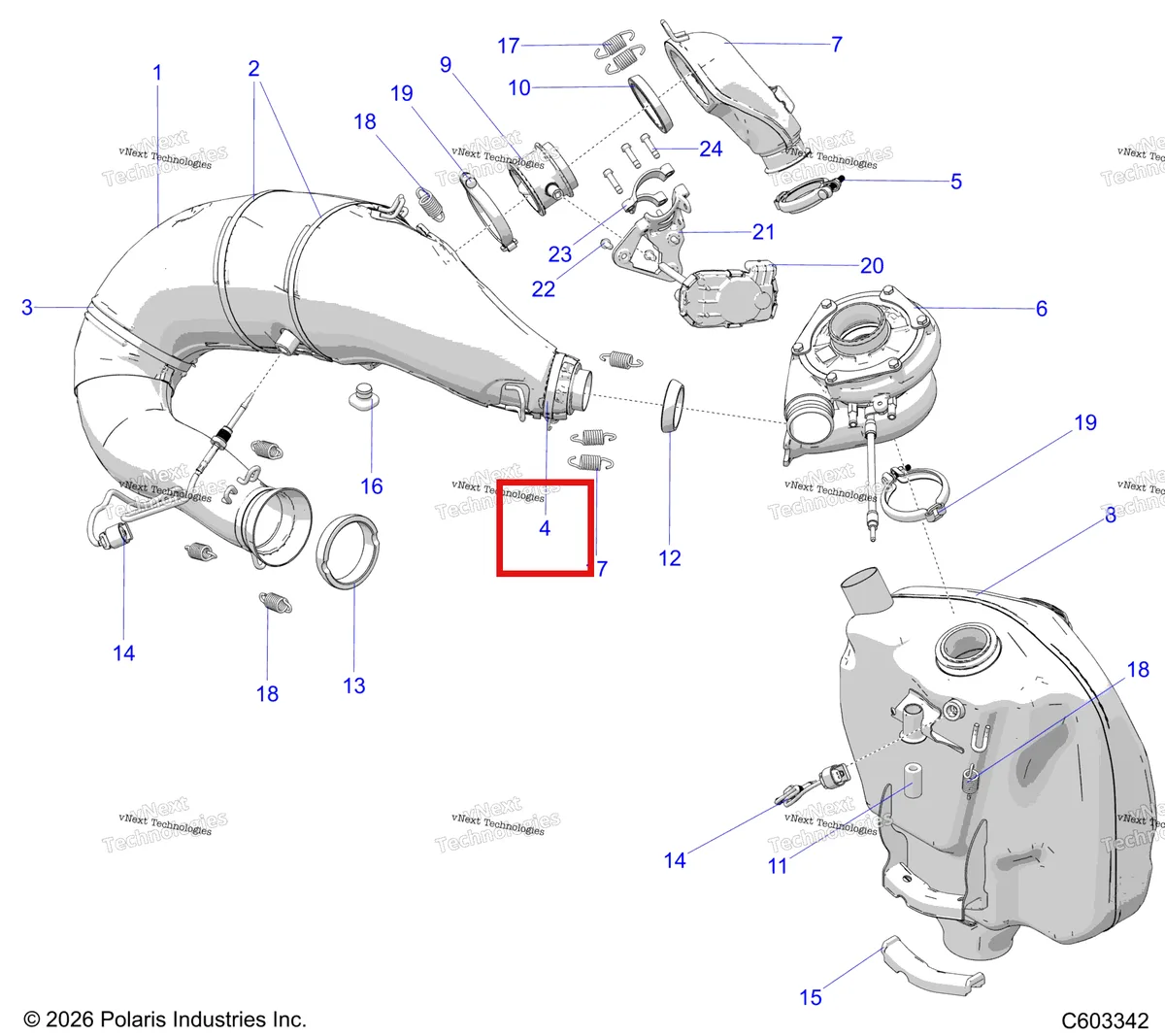 Деталь 7082781 на схеме узла Engine, Exhaust System And Turbo
