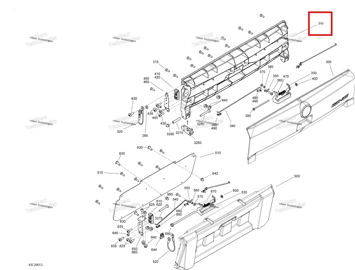 Деталь 708300053 на схеме узла 2020 Can-Am Commander 800R EFI Rear Cargo Box - Door