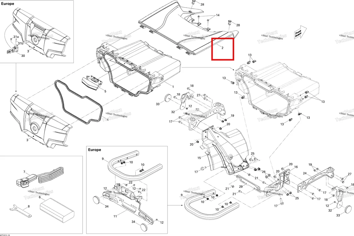 Деталь 708300148 на схеме узла 2012 Can-Am Outlander STD, XT, 1000 EFI Rear Cargo Box