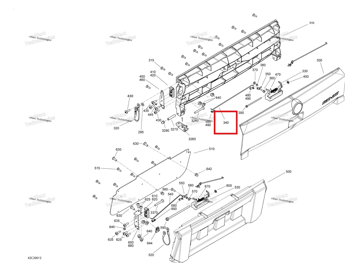 Деталь 708300160 на схеме узла 2020 Can-Am Commander 800R EFI Rear Cargo Box - Door