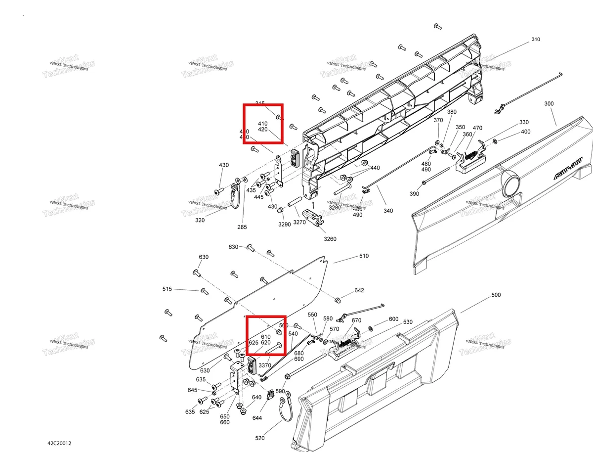 Деталь 708300162 на схеме узла 2020 Can-Am Commander 800R EFI Rear Cargo Box - Door
