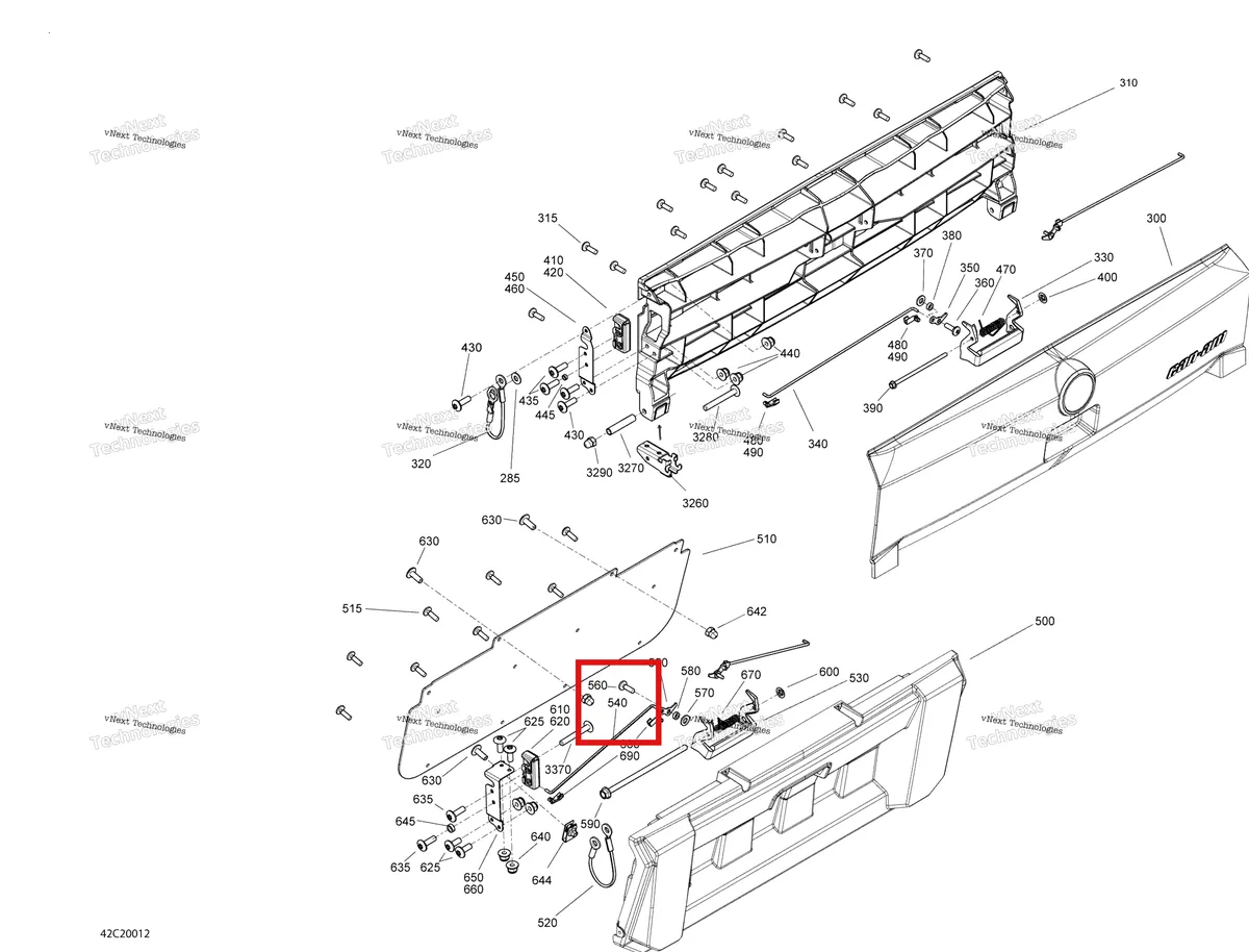 Деталь 708300164 на схеме узла 2020 Can-Am Commander 800R EFI Rear Cargo Box - Door