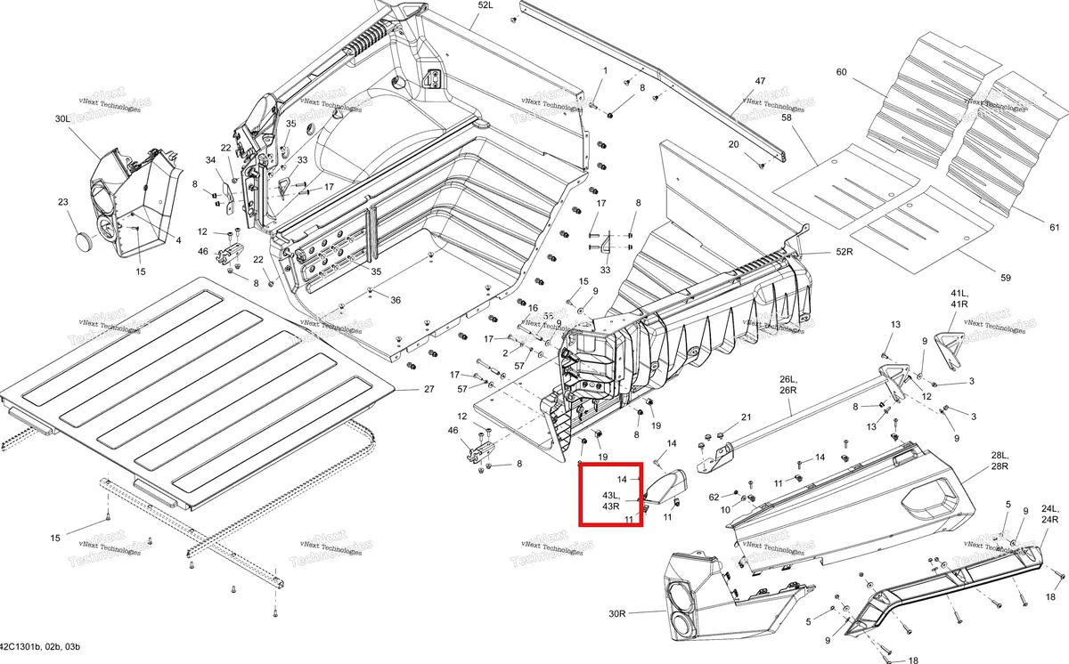 Деталь 708300233 на схеме узла 2013 Can-Am COMMANDER LTD 1000 Rear Cargo Box