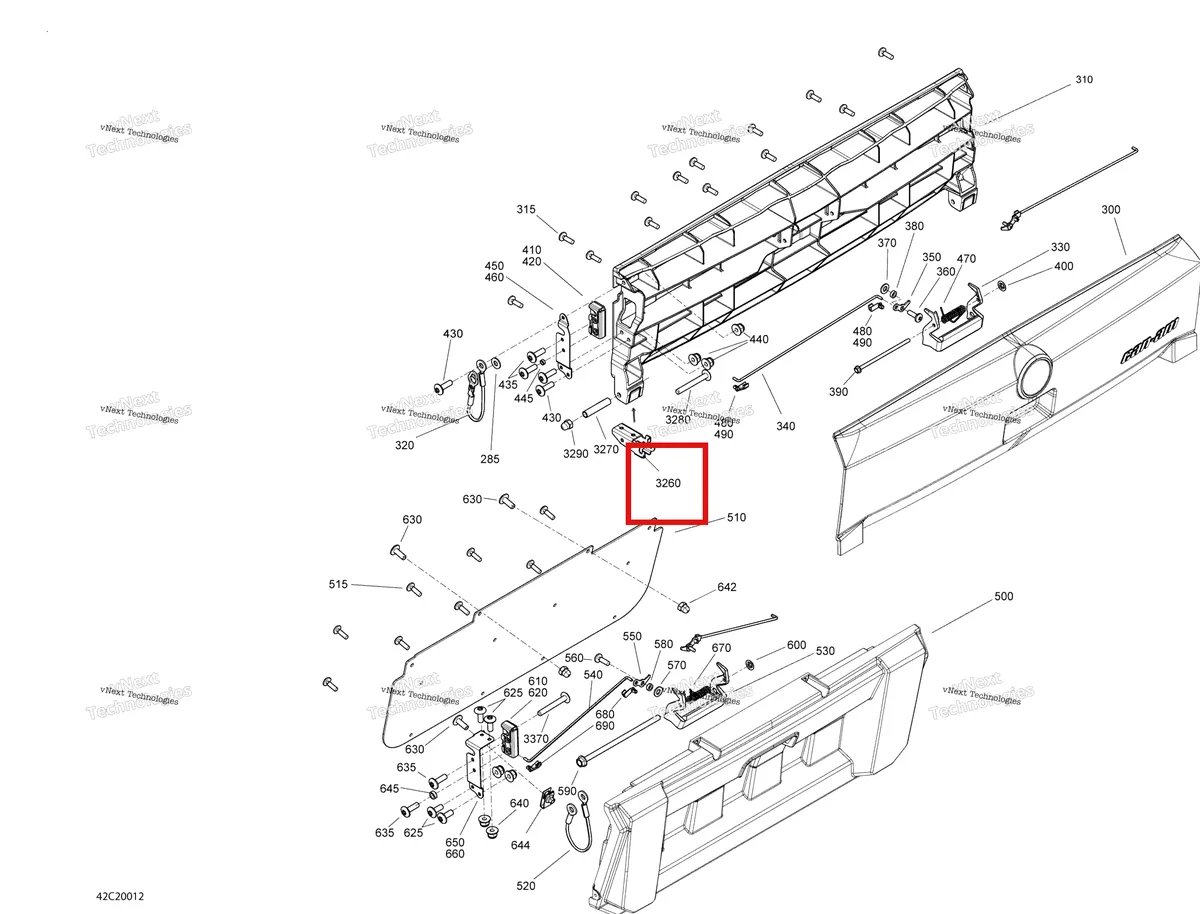 Деталь 708300345 на схеме узла 2020 Can-Am Commander 800R EFI Rear Cargo Box - Door