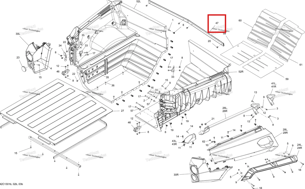 Деталь 708300346 на схеме узла 2013 Can-Am COMMANDER LTD 1000 Rear Cargo Box