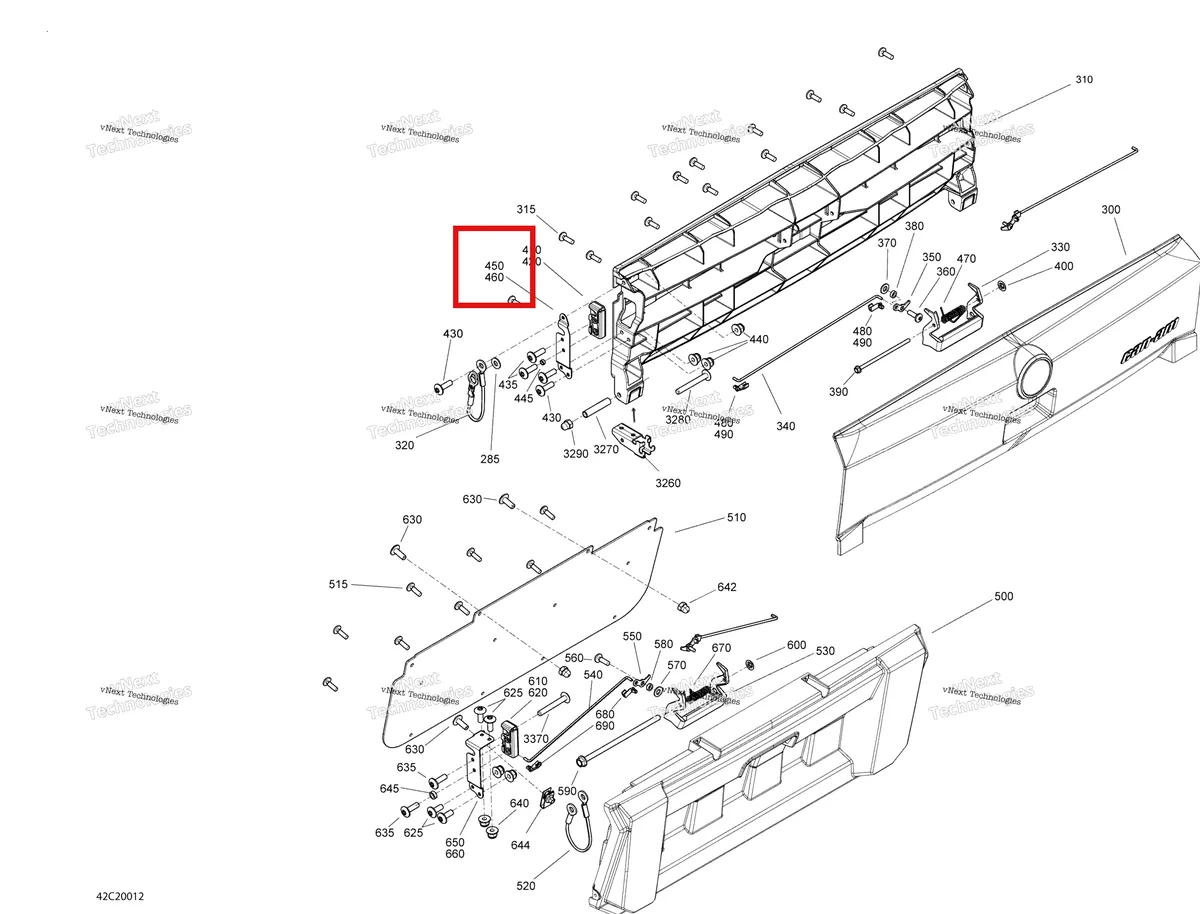 Деталь 708300359 на схеме узла 2020 Can-Am Commander 800R EFI Rear Cargo Box - Door