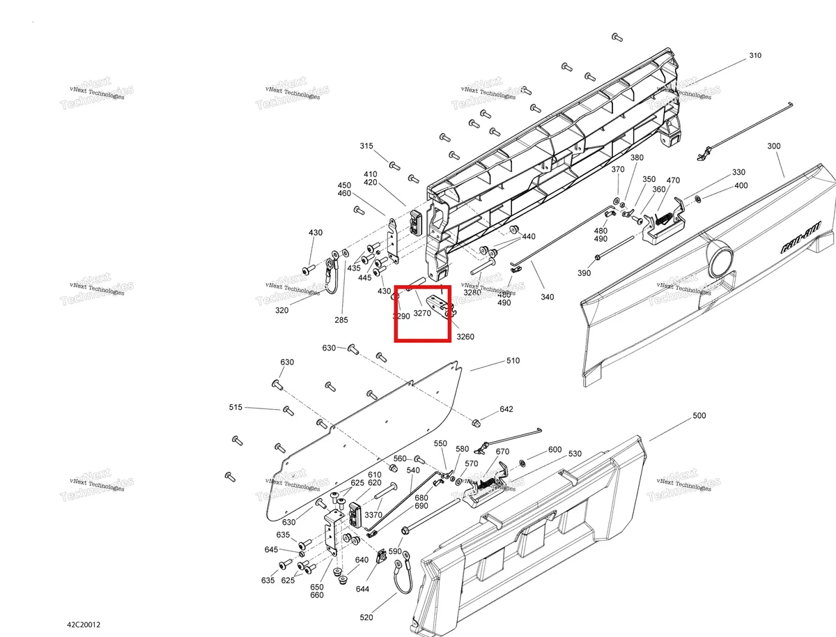 Деталь 708300735 на схеме узла 2020 Can-Am Commander 800R EFI Rear Cargo Box - Door