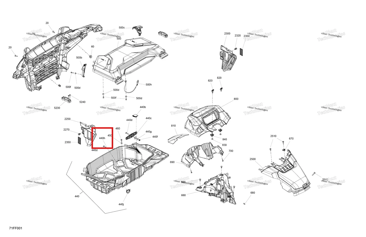 Деталь 708300737 на схеме узла 2026 Can-Am OUTLANDER - 4X4 - STD - 700 - 1CTC - Legion Red Body - Front Section