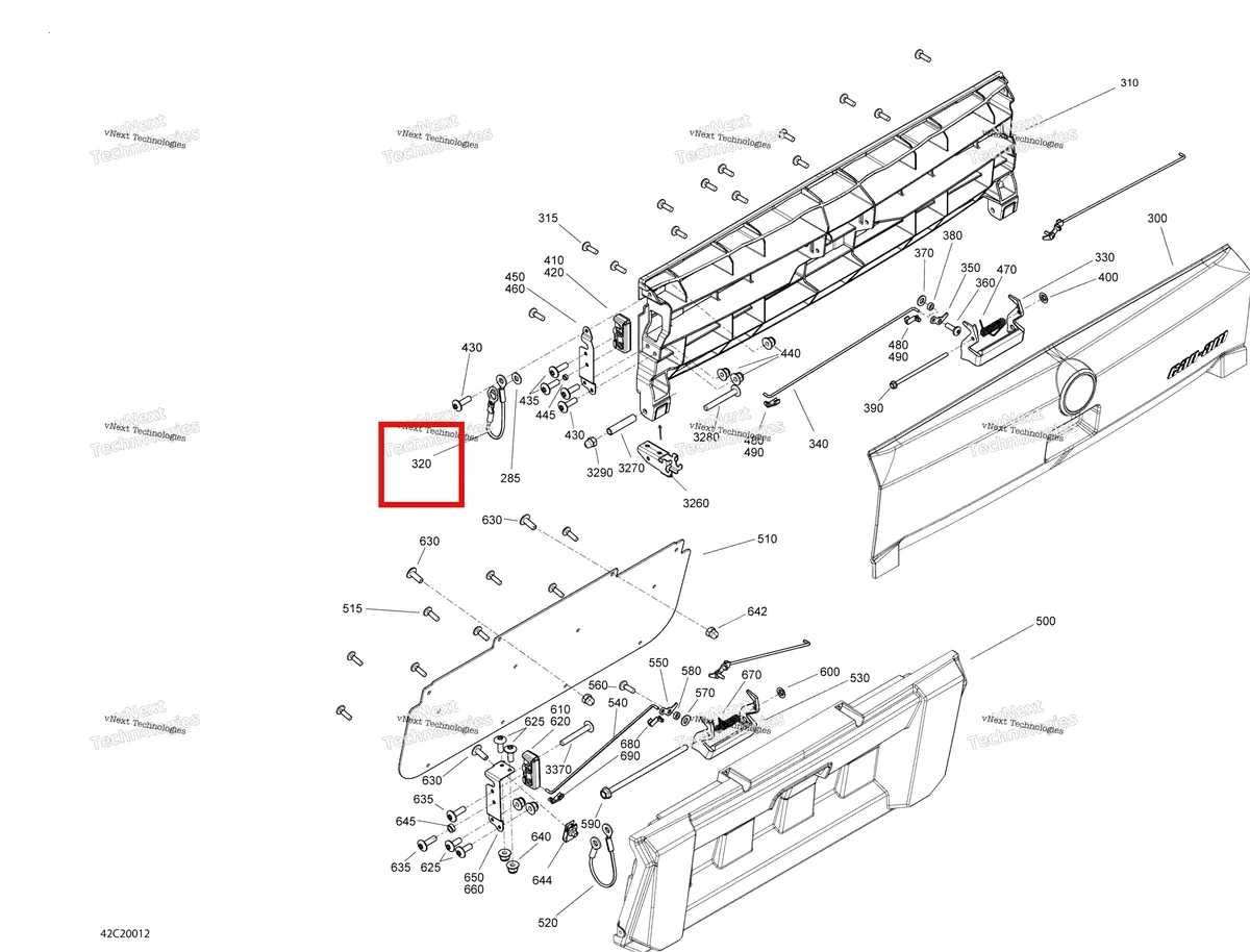 Деталь 708300763 на схеме узла 2020 Can-Am Commander 800R EFI Rear Cargo Box - Door