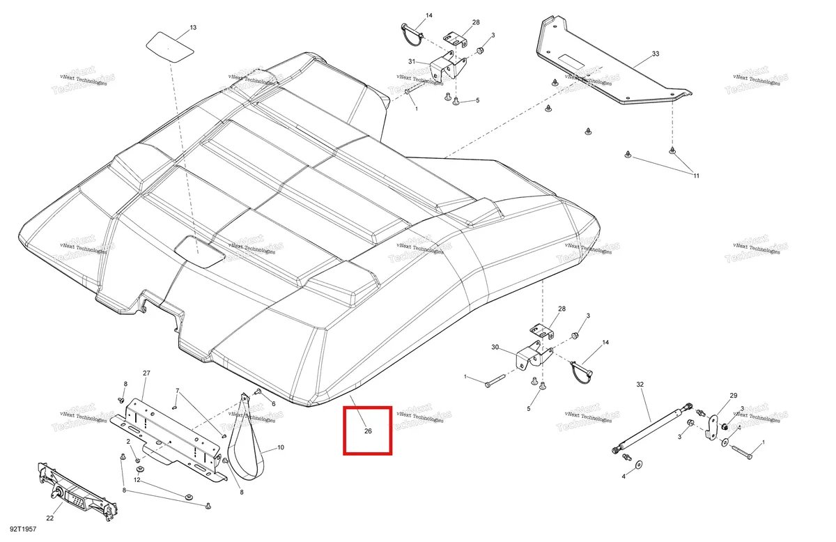 Деталь 708301282 на схеме узла 2019 Can-Am OUTLANDER MAX 6X6 - 650 EFI - T3 Option Hard Top