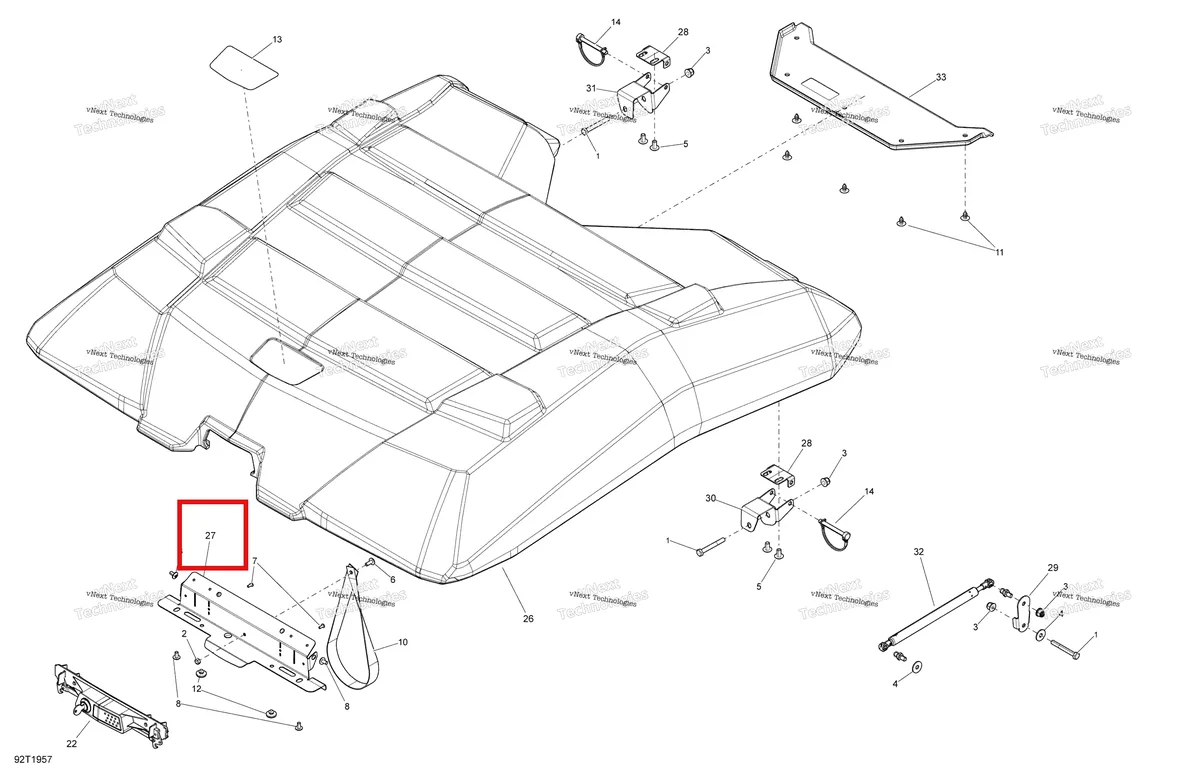 Деталь 708301283 на схеме узла 2019 Can-Am OUTLANDER MAX 6X6 - 650 EFI - T3 Option Hard Top