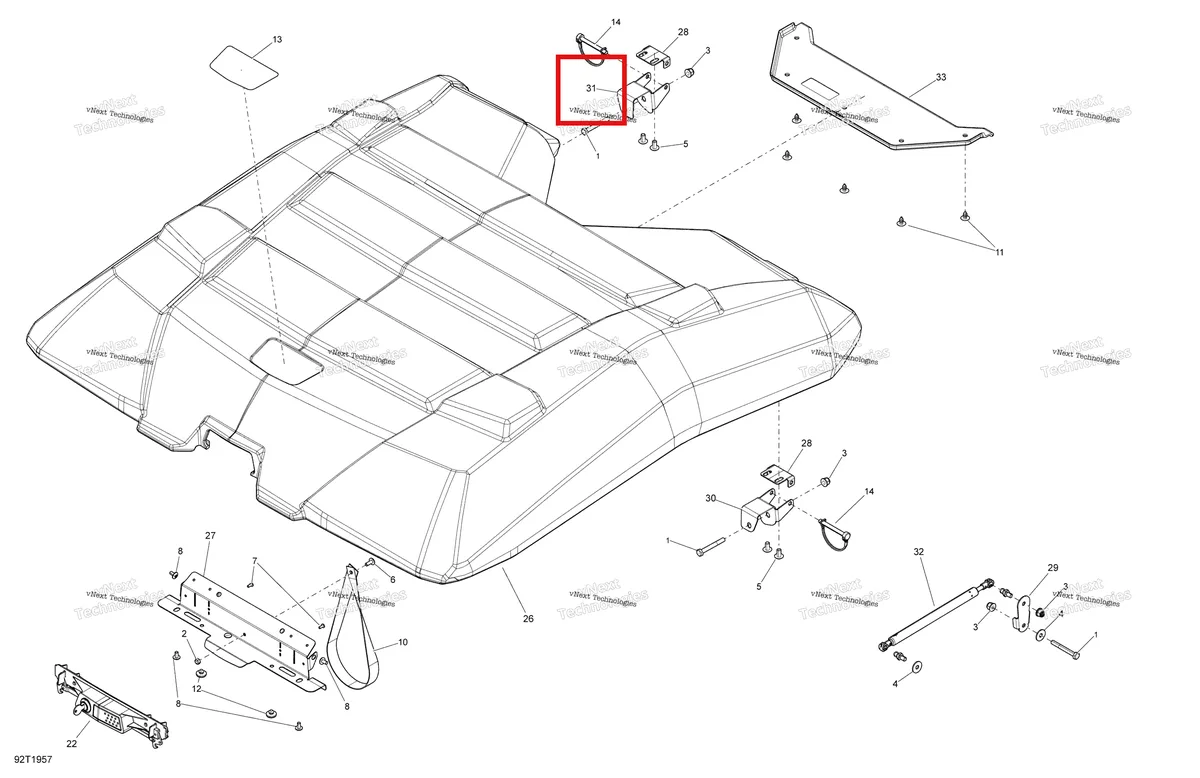 Деталь 708301342 на схеме узла 2019 Can-Am OUTLANDER MAX 6X6 - 650 EFI - T3 Option Hard Top