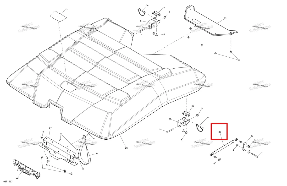Деталь 708301346 на схеме узла 2019 Can-Am OUTLANDER MAX 6X6 - 650 EFI - T3 Option Hard Top