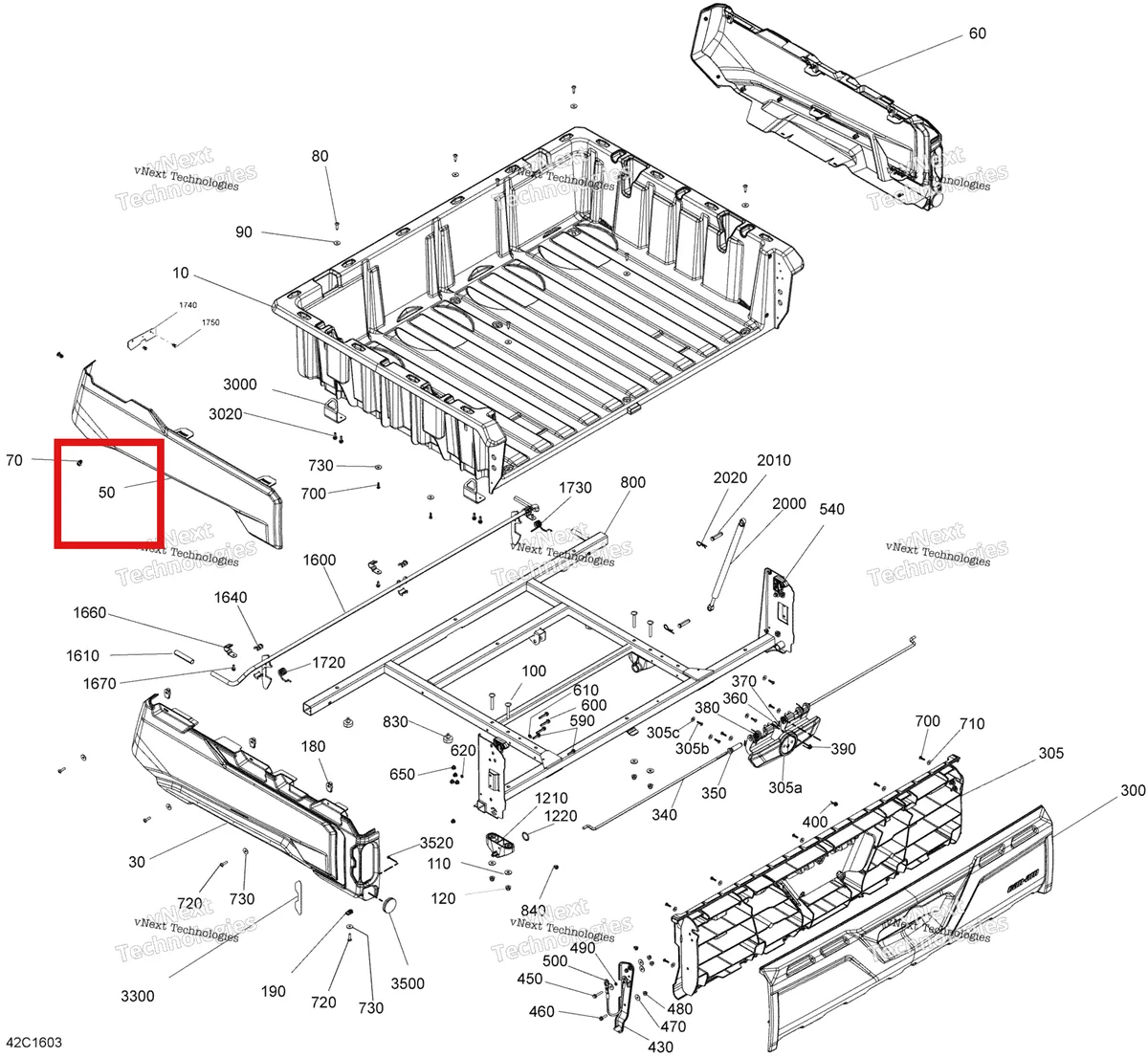Деталь 708301931 на схеме узла Rear Cargo Box