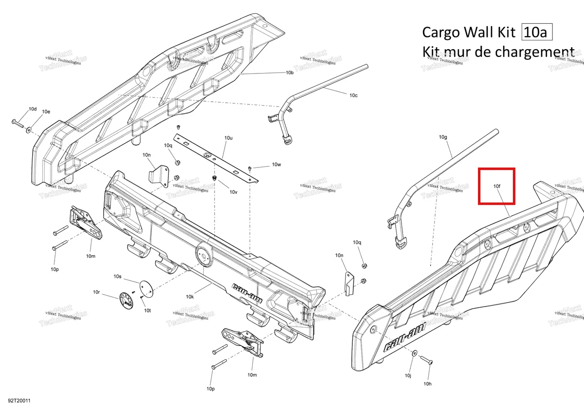Деталь 708302079 на схеме узла 2021 Can-Am Outlander MAX 6X6 - 650 EFI - DPS Cargo - Kit Cargo Wall