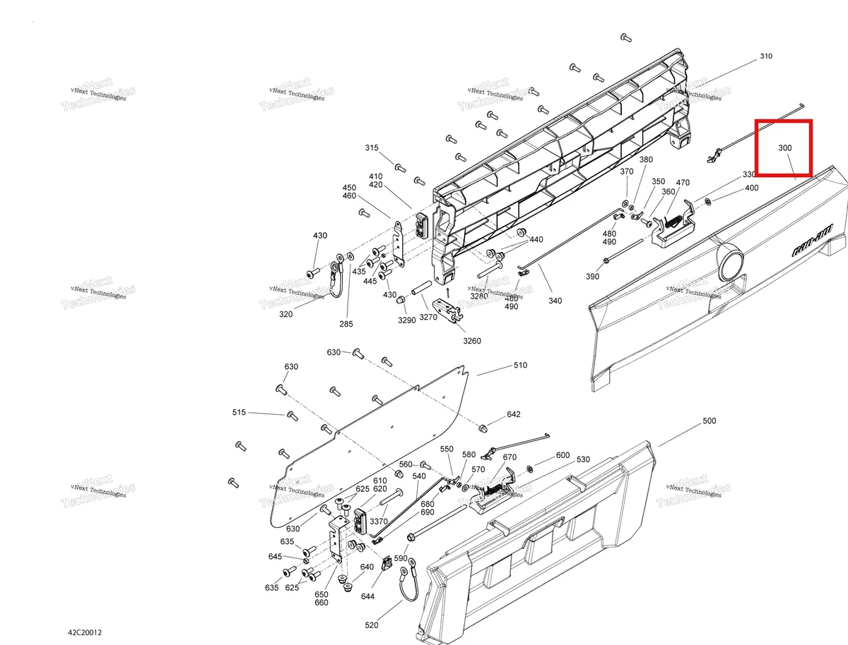 Деталь 708302339 на схеме узла 2020 Can-Am Commander 800R EFI Rear Cargo Box - Door