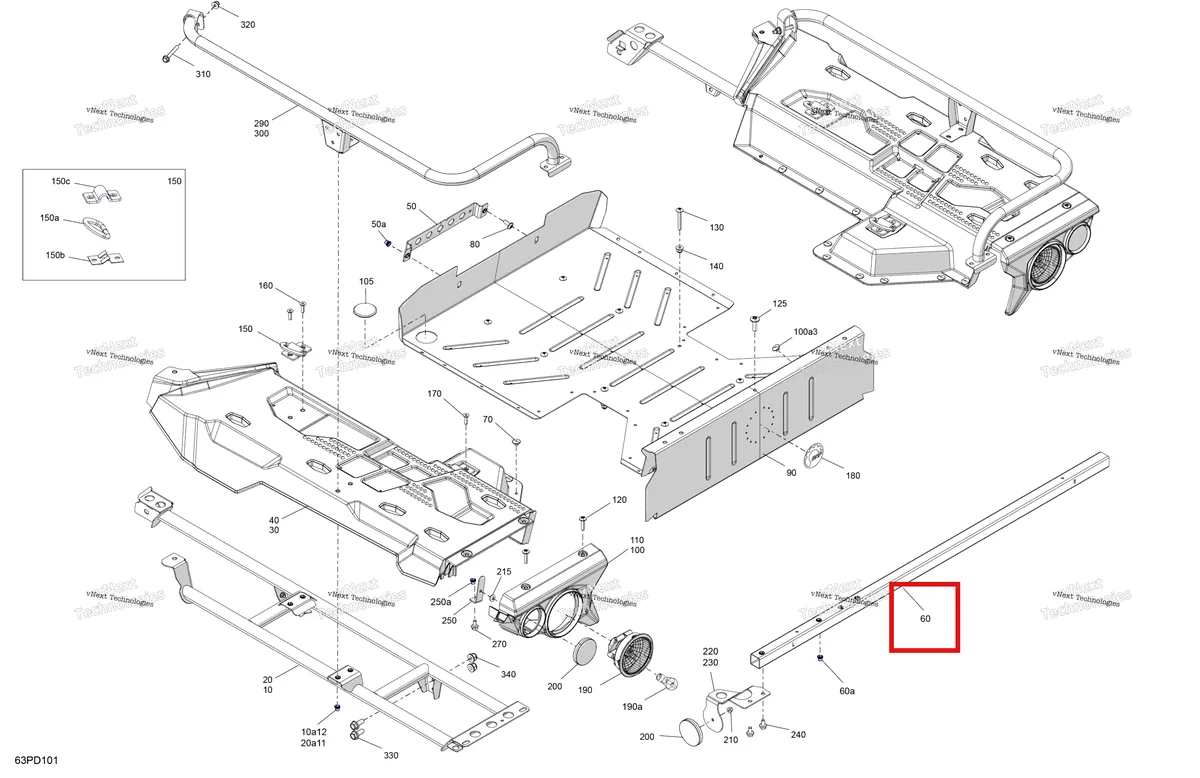 Деталь 708302619 на схеме узла 2024 Can-Am Outlander MAX 450 EFI 6X6 - 4ZRA - DPS Package - Tundra Green Body - Cargo