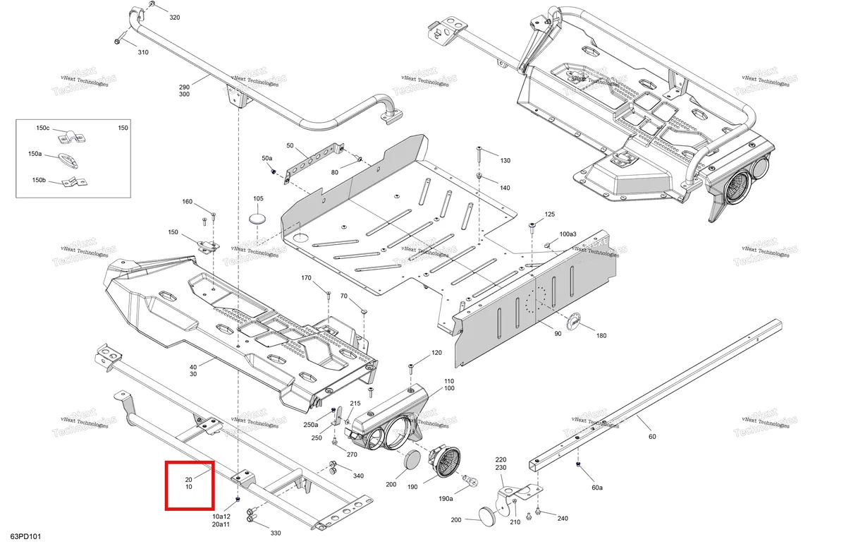 Деталь 708302667 на схеме узла 2024 Can-Am Outlander MAX 450 EFI 6X6 - 4ZRA - DPS Package - Tundra Green Body - Cargo