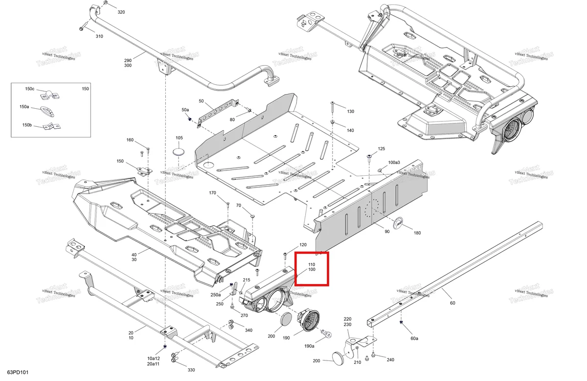 Деталь 708302734 на схеме узла 2024 Can-Am Outlander MAX 450 EFI 6X6 - 4ZRA - DPS Package - Tundra Green Body - Cargo