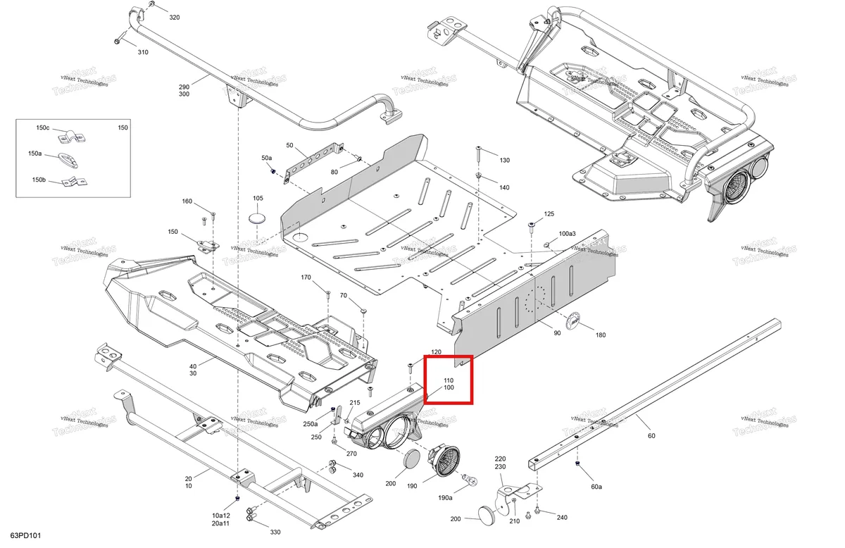 Деталь 708302735 на схеме узла 2024 Can-Am Outlander MAX 450 EFI 6X6 - 4ZRA - DPS Package - Tundra Green Body - Cargo