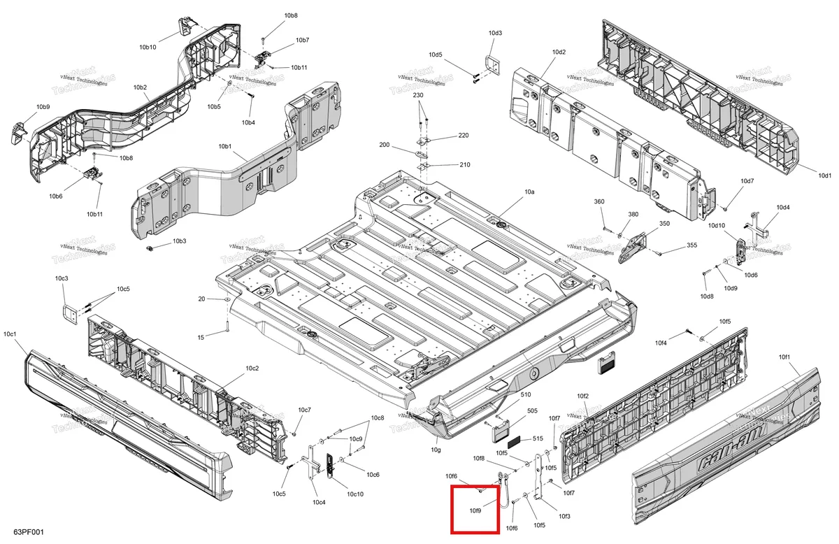 Деталь 708302893 на схеме узла 2026 Can-Am OUT-MAX - 6X6 - DPS - 700 EFI - 2FTB - Granite Grey Body - Cargo