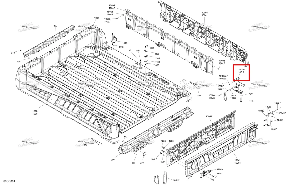 Деталь 708303049 на схеме узла 2022 Can-Am Traxter PRO HD10 - DPS - CE Body - Cargo - Upper Section - Norm En