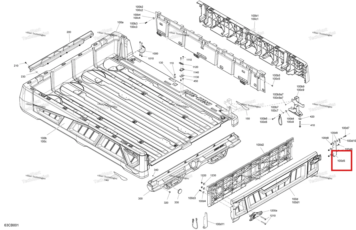 Деталь 708303138 на схеме узла 2022 Can-Am Traxter PRO HD10 - DPS - CE Body - Cargo - Upper Section - Norm En