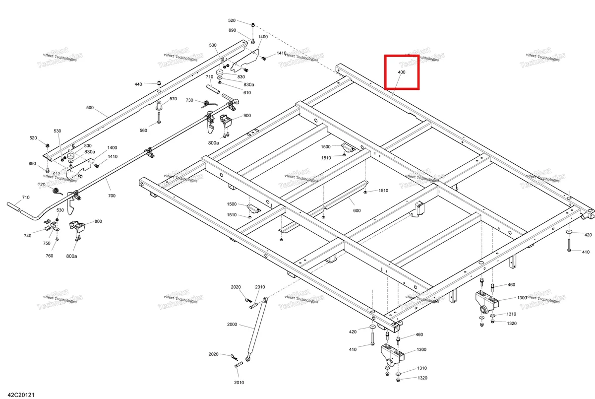 Деталь 708303276 на схеме узла 2020 Can-Am Defender 6X6 HD10 Rear Cargo Box - Frame