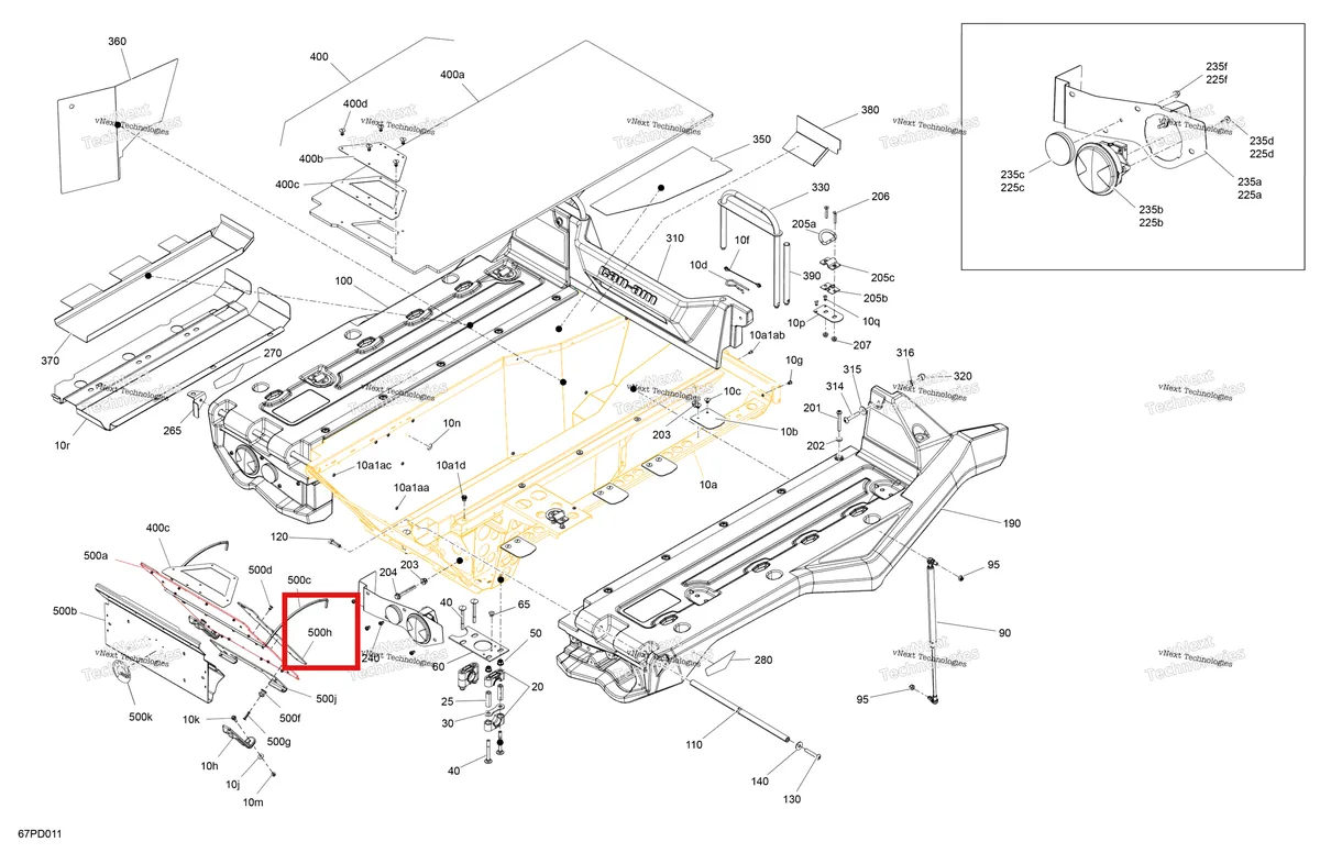 Деталь 708303458 на схеме узла 2024 Can-Am Outlander MAX 1000 EFI 6X6 - 5ZRA - XT Package - Boreal Green Body - Cargo Platform