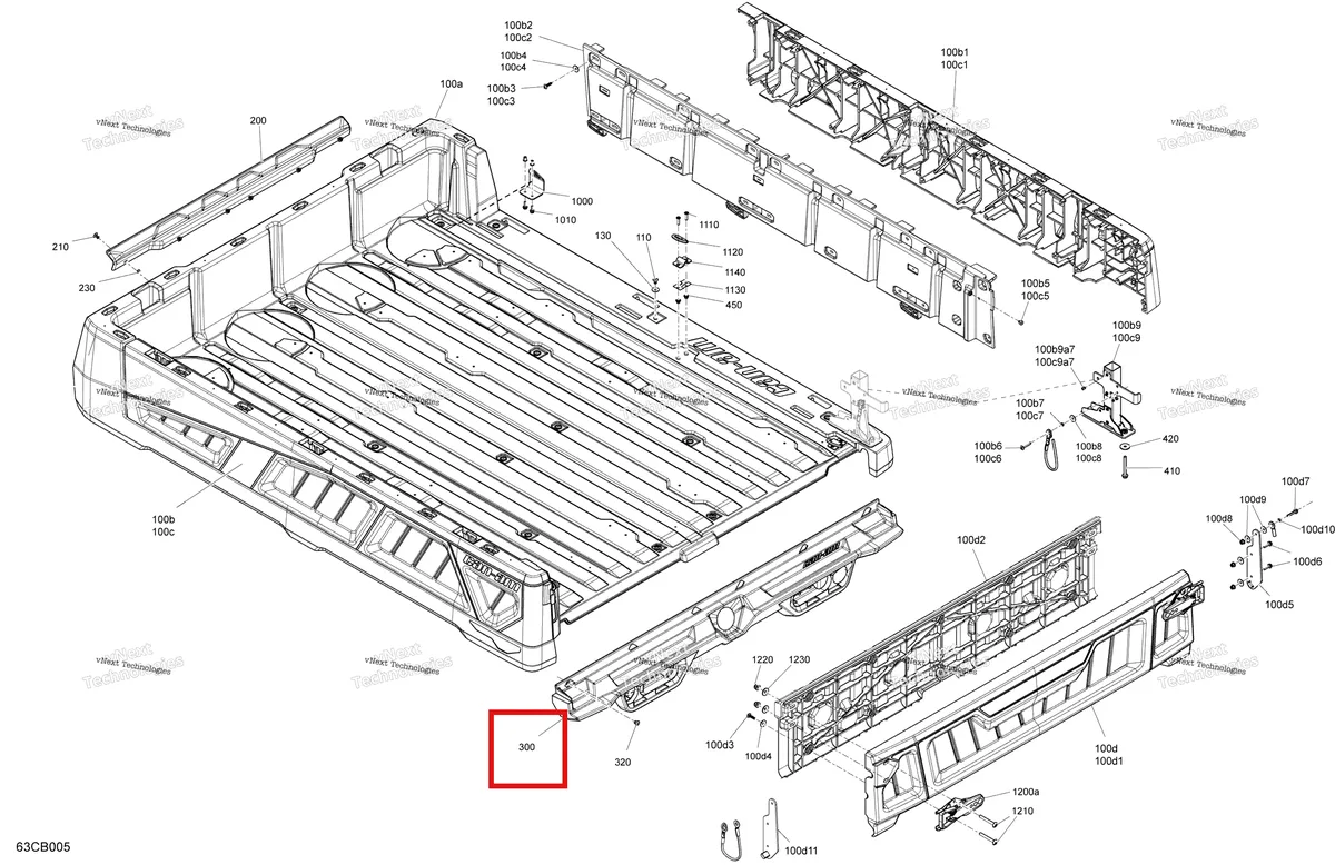 Деталь 708303497 на схеме узла 2022 Can-Am Traxter PRO HD10 - DPS - CE Body - Cargo - Upper Section - Norm Tr