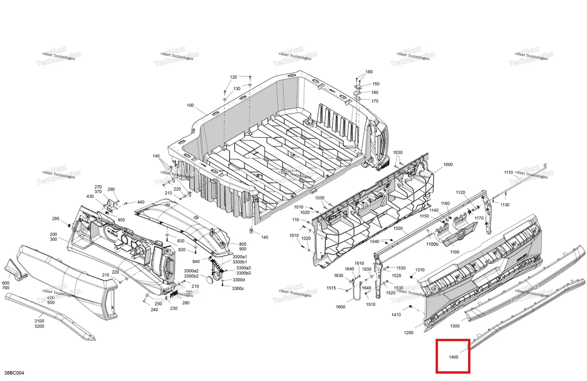 Деталь 708304190 на схеме узла 2023 Can-Am Commander 1000R EFI - XMR Body - Cargo - Upper Section