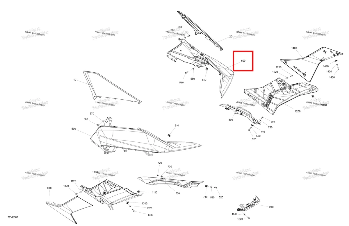 Деталь 708304309 на схеме узла 2025 Can-Am Maverick R - 996NT - BASE - 9BSC - Catalyst Gray - 77