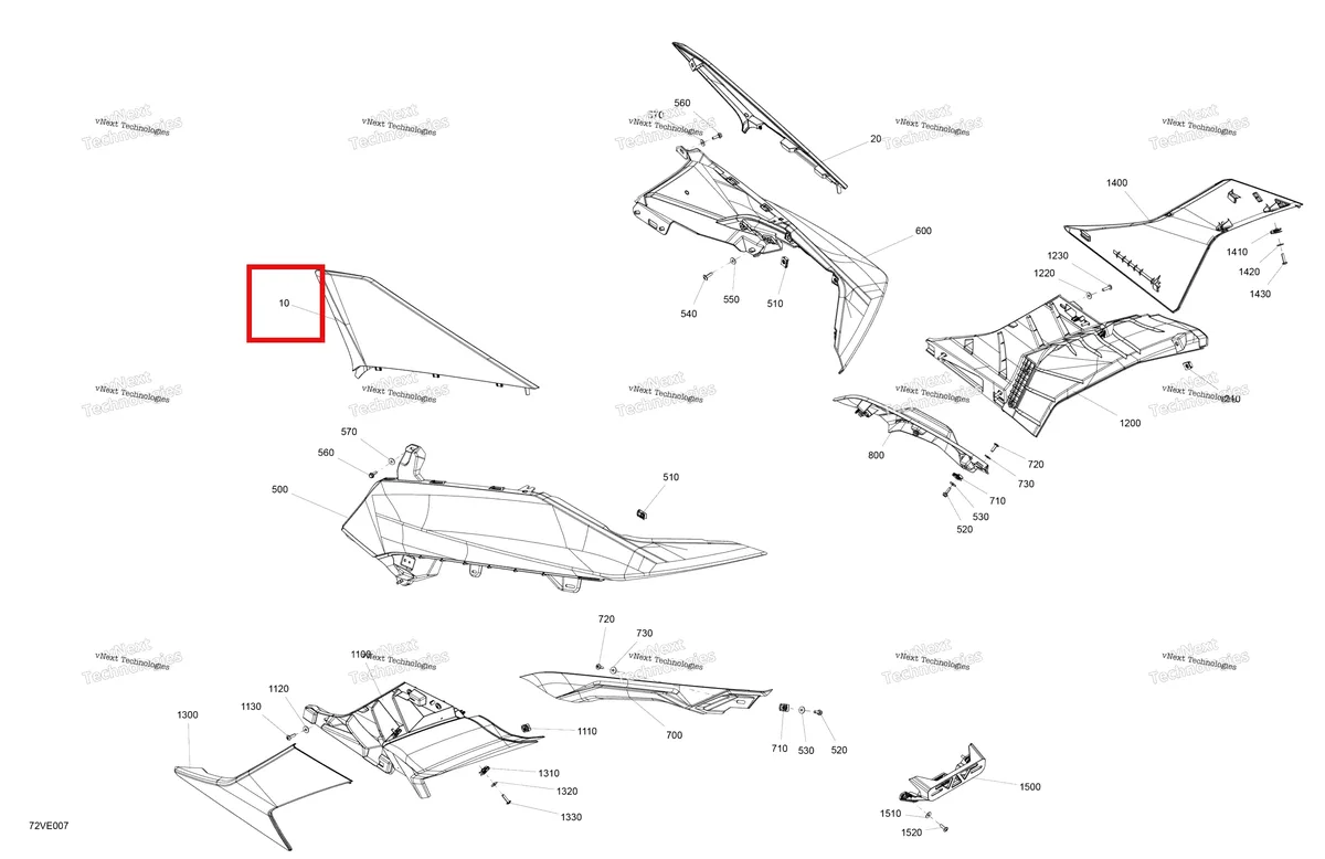 Деталь 708305043 на схеме узла 2025 Can-Am Maverick R - 996NT - BASE - 9BSC - Catalyst Gray - 77