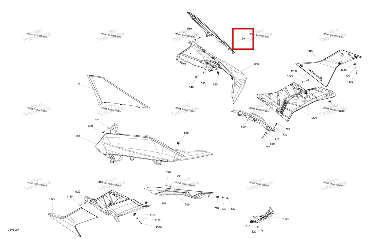 Деталь 708305044 на схеме узла 2025 Can-Am Maverick R - 996NT - BASE - 9BSC - Catalyst Gray - 77