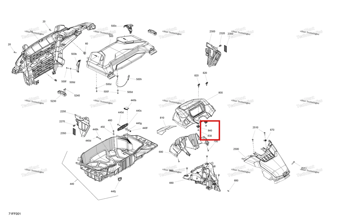 Деталь 708400285 на схеме узла 2026 Can-Am OUTLANDER - 4X4 - STD - 700 - 1CTC - Legion Red Body - Front Section