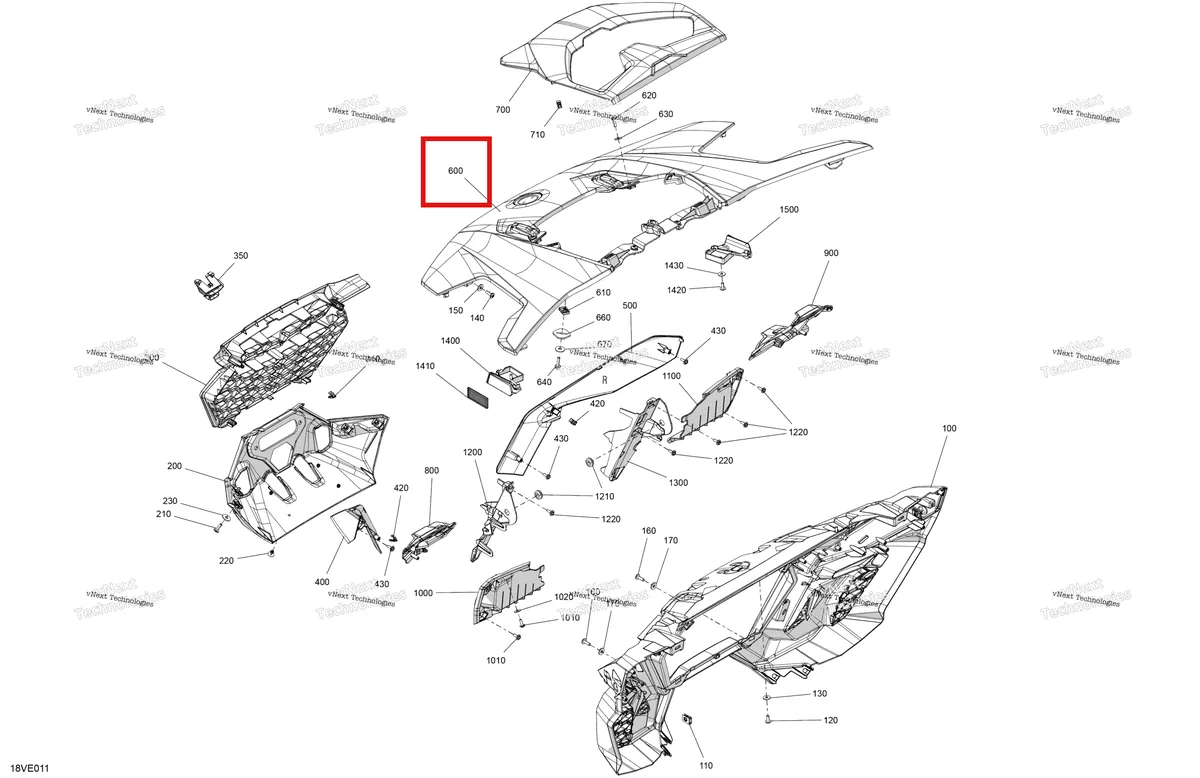 Деталь 708500015 на схеме узла 2025 Can-Am Maverick R - 996NT - BASE - 9BSC - Catalyst Gray - 77