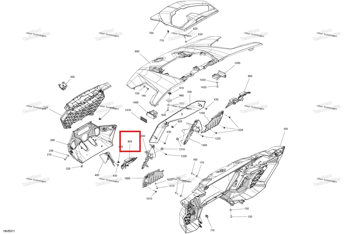 Деталь 708500018 на схеме узла 2025 Can-Am Maverick R - 996NT - BASE - 9BSC - Catalyst Gray - 77