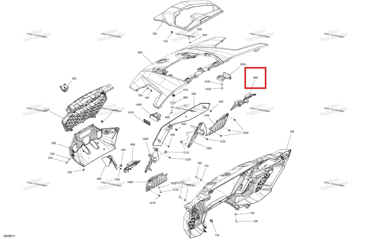 Деталь 708500019 на схеме узла 2025 Can-Am Maverick R - 996NT - BASE - 9BSC - Catalyst Gray - 77
