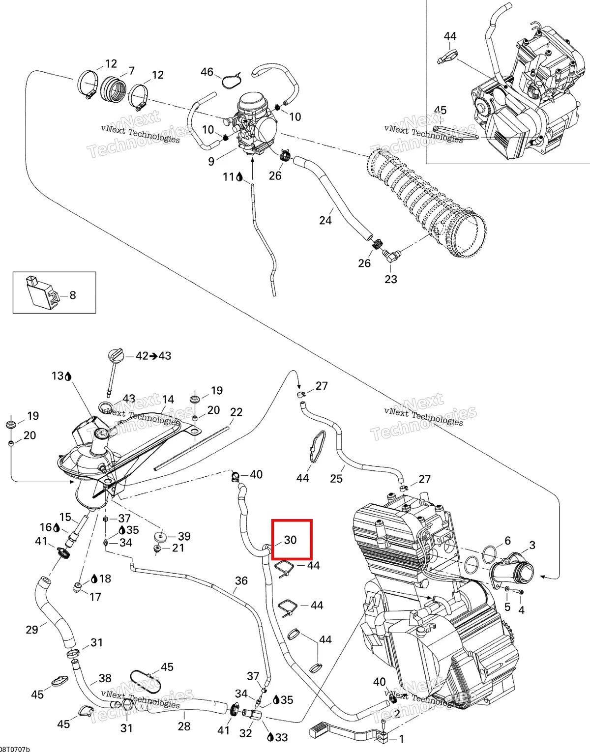 Деталь 709000022 на схеме узла 2007 Can-Am DS 650 X Engine 2