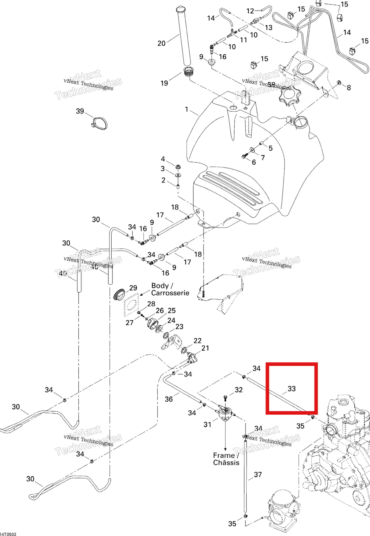Деталь 709000024 на схеме узла 2005 Can-Am Traxter 5 Speed Fuel System