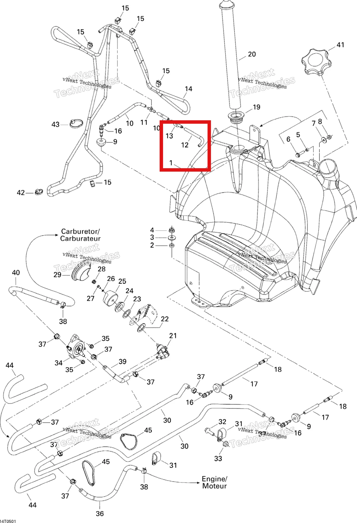 Деталь 709000029 на схеме узла 2005 Can-Am Traxter Max Std & Max XT Fuel System