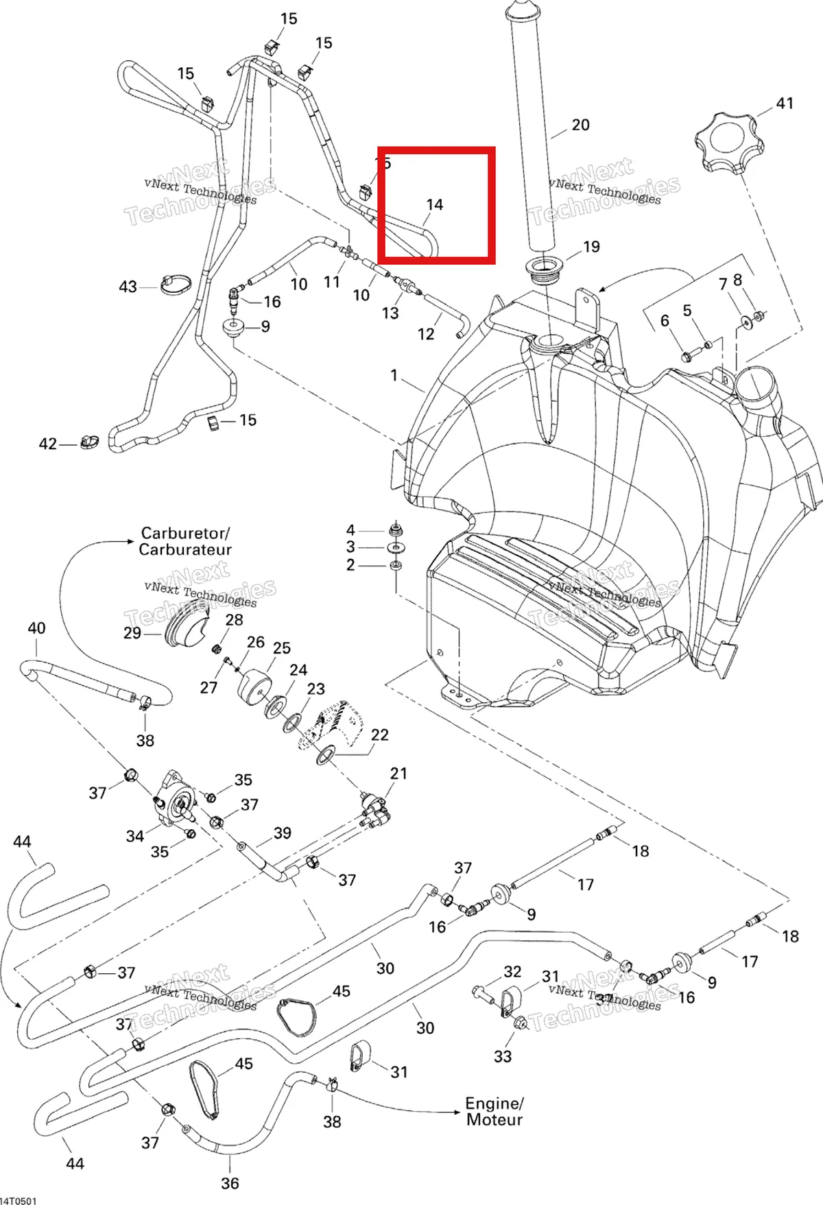 Деталь 709000031 на схеме узла 2005 Can-Am Traxter Max Std & Max XT Fuel System