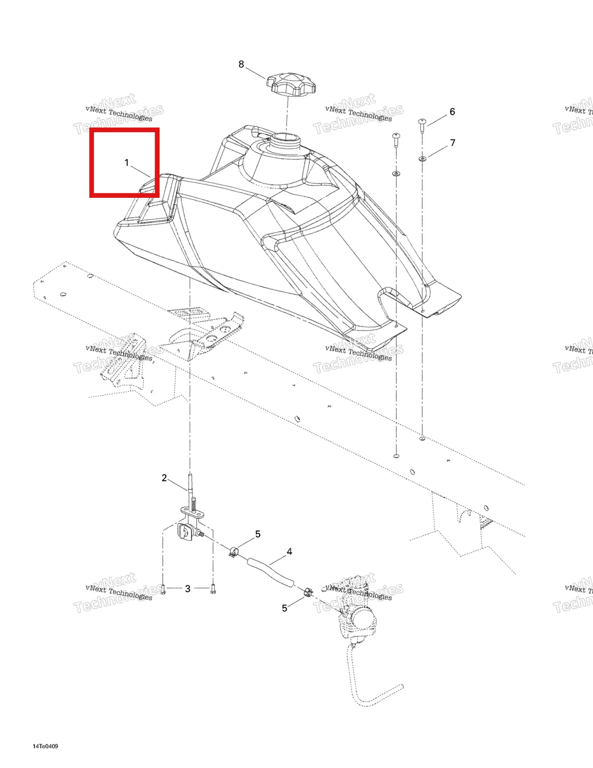 Деталь 709000049 на схеме узла 2004 Can-Am Rally 175 Fuel Tank