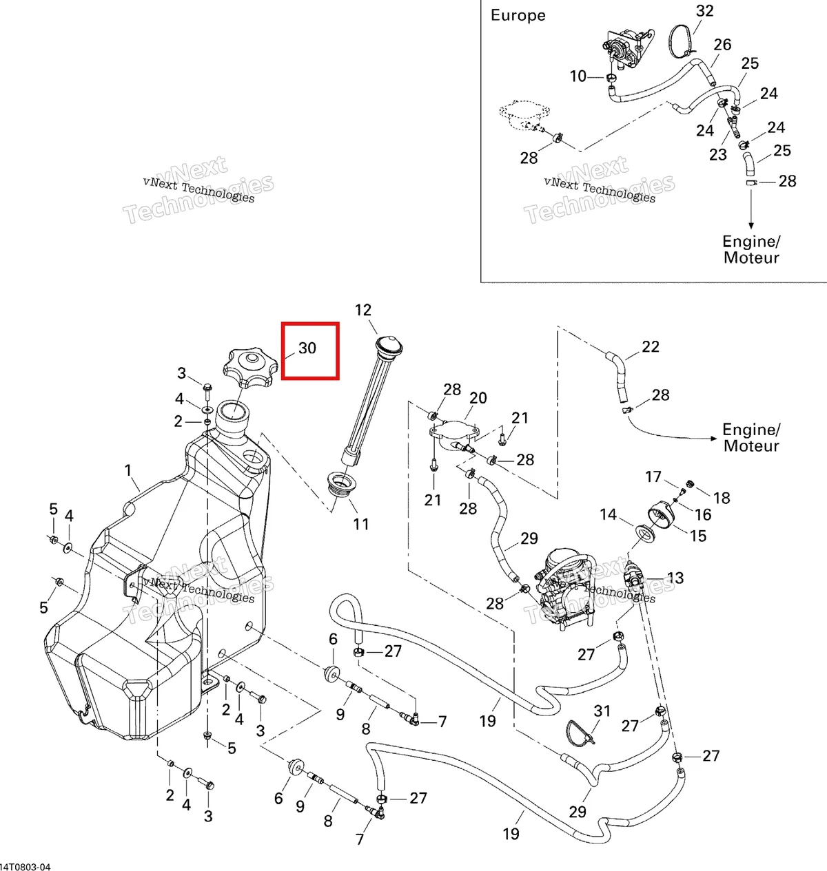 Деталь 709000059 (Крышка) на схеме узла 2008 Can-Am Outlander 400 STD Fuel System