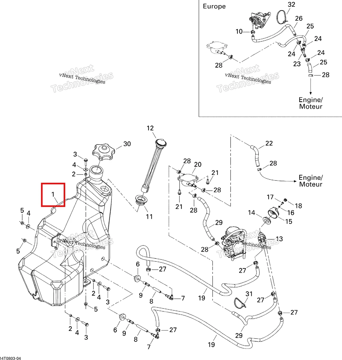 Деталь 709000062 на схеме узла 2008 Can-Am Outlander 400 STD Fuel System